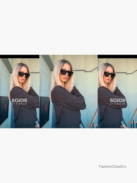 Trendy Oversized Square Cateye Polarized Sunglasses Women Big Frame UV400